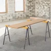 HOMCOM Lot de 2 tréteaux pliables compactes poignée transport dim. 100L x 50l x 76H cm surface antidérapante métal noir jaune