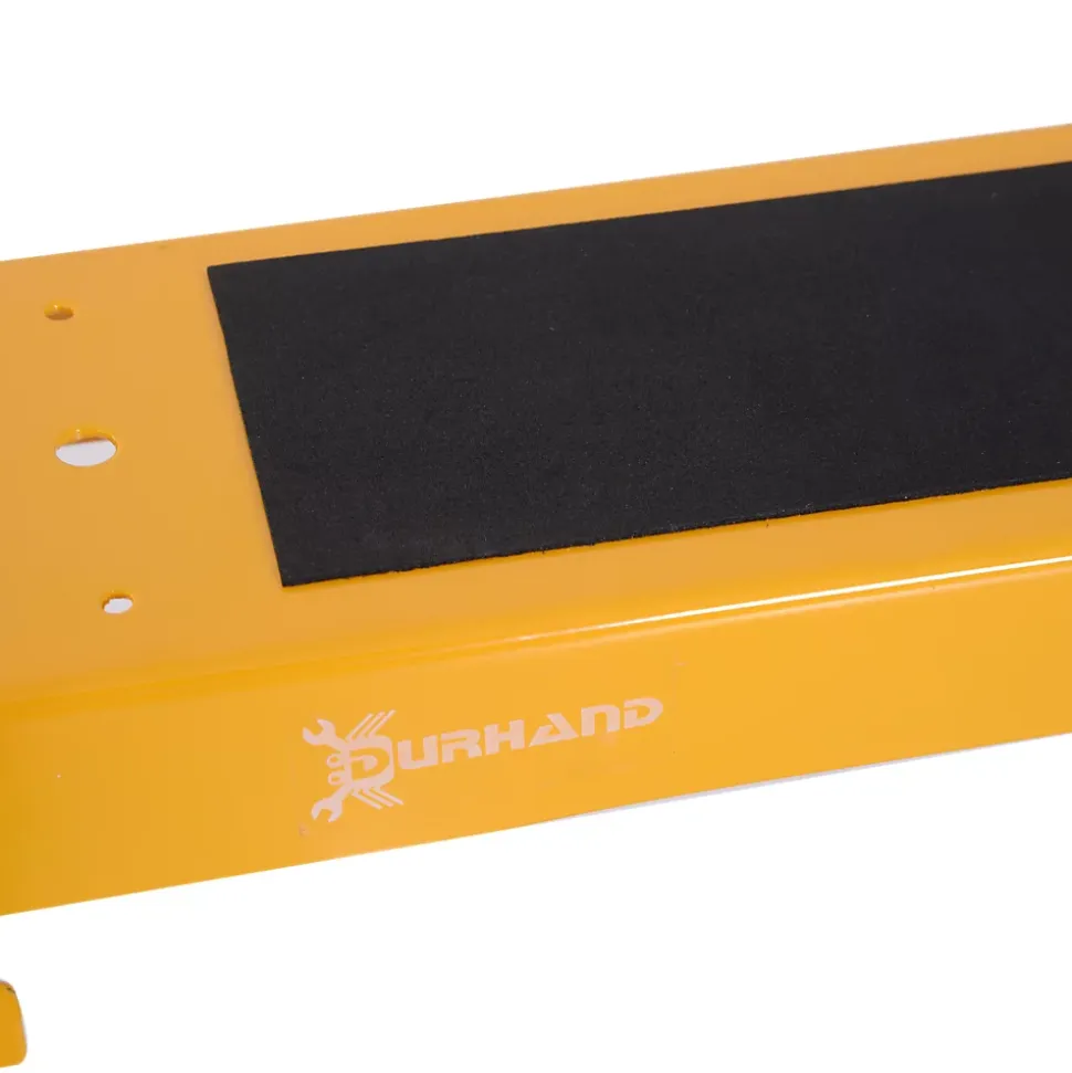 HOMCOM Lot de 2 tréteaux pliables compactes poignée transport dim. 100L x 50l x 76H cm surface antidérapante métal noir jaune