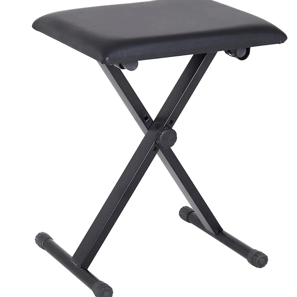 HOMCOM Tabouret banquette réglable pliable pour piano et clavier acier revêtement synthétique noir