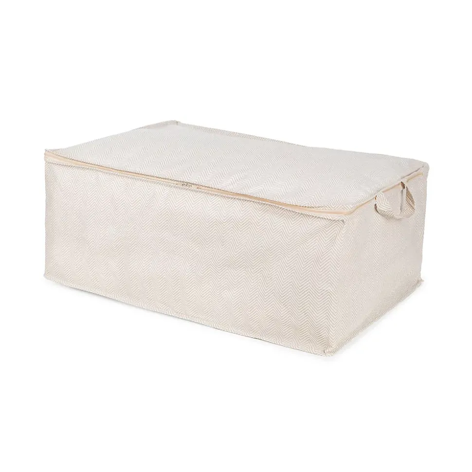 Housse de rangement pour couette Compactor Nancy beige L. 70 x H. 30 x P. 50 cm
