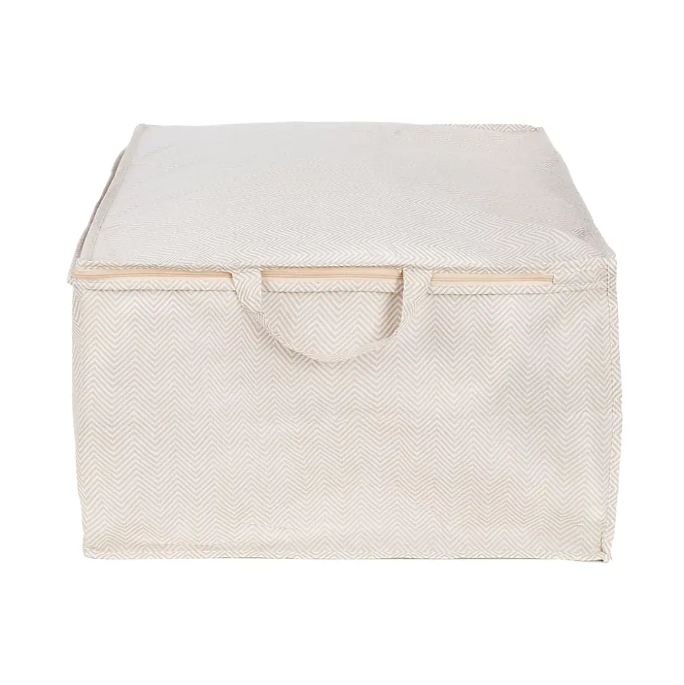 Housse de rangement pour couette Compactor Nancy beige L. 70 x H. 30 x P. 50 cm