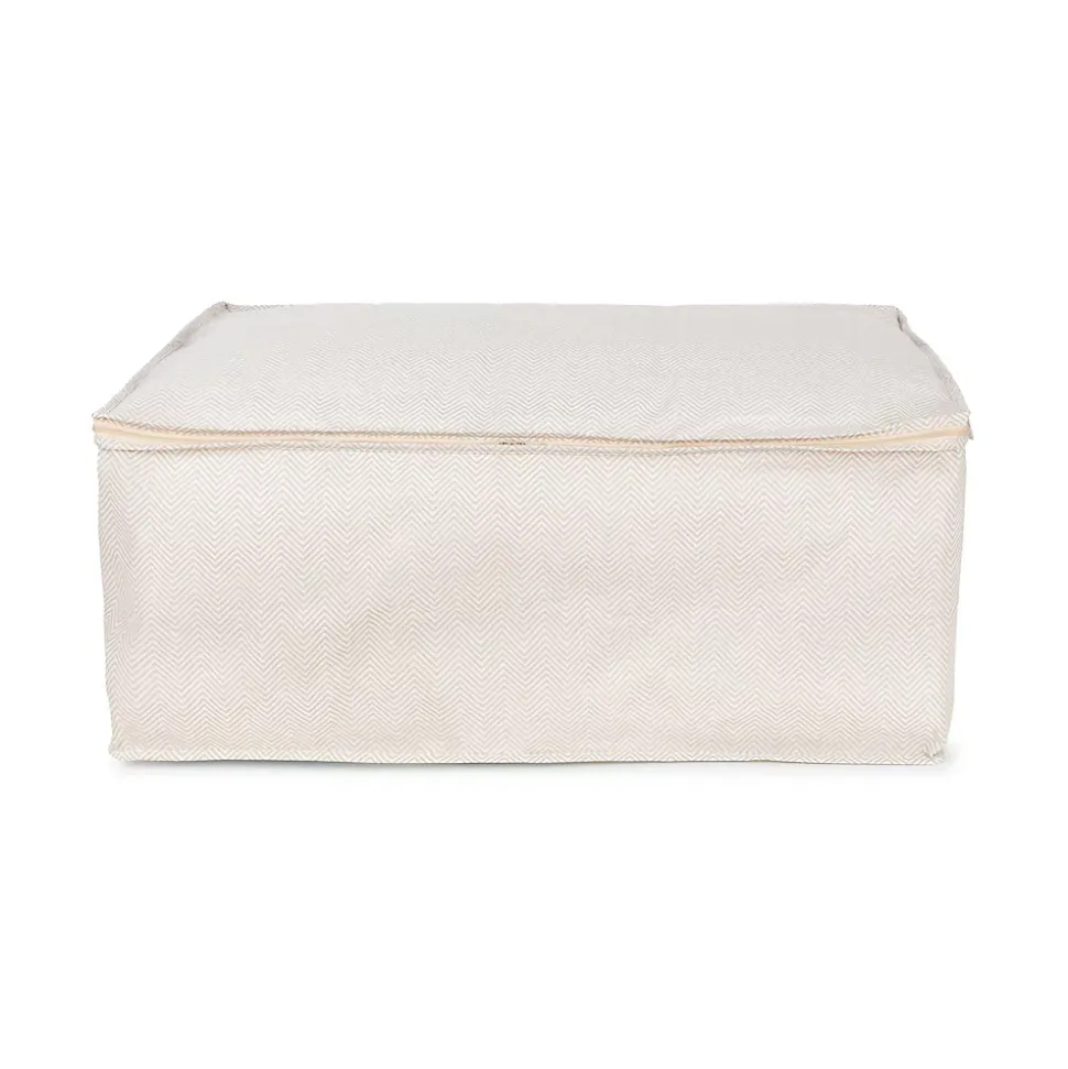 Housse de rangement pour couette Compactor Nancy beige L. 70 x H. 30 x P. 50 cm