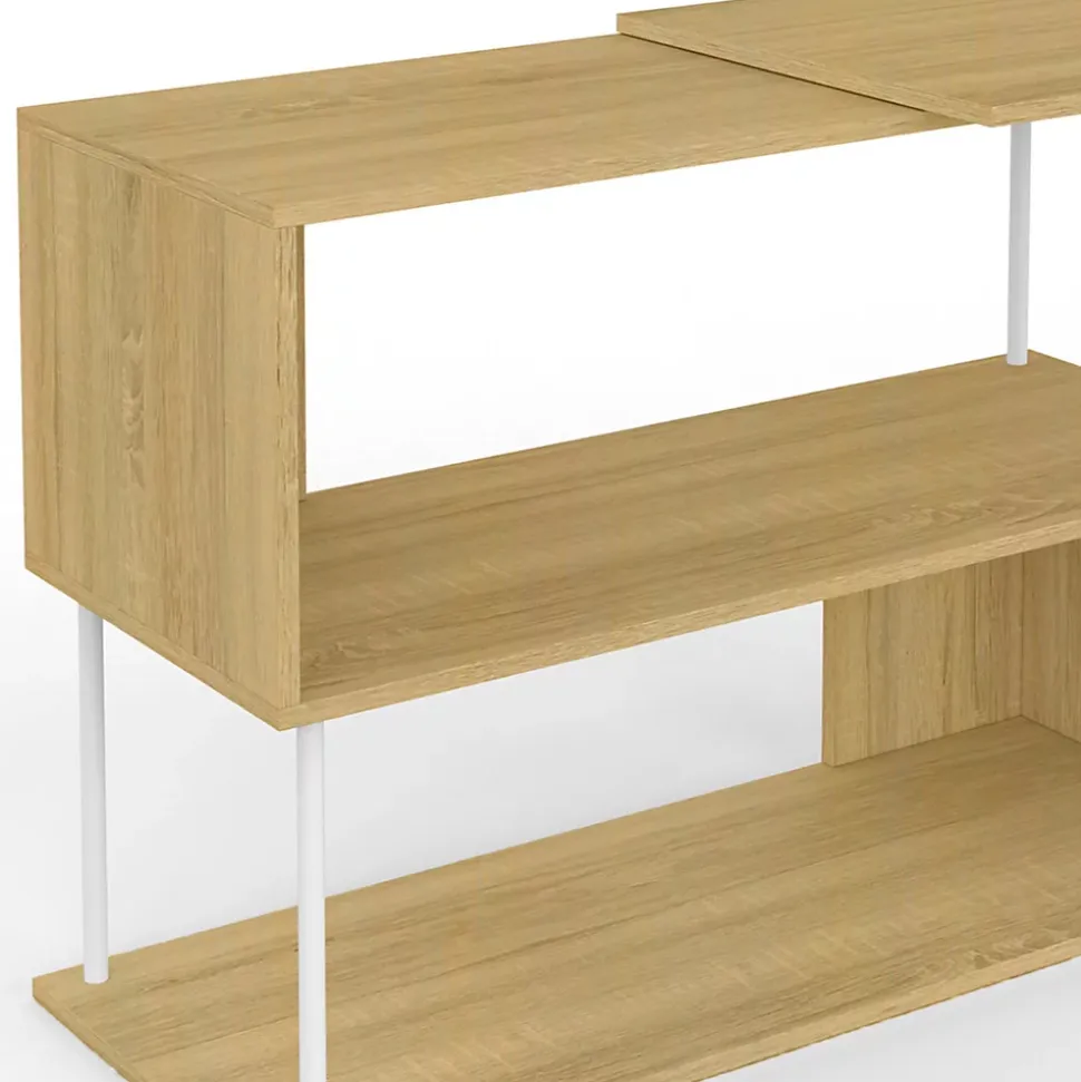 Id market bureau angle - 113 x 48 cm. haut de 75 cm. en bois - blanc