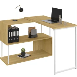 Id market bureau angle - 113 x 48 cm. haut de 75 cm. en bois - blanc