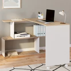Id market bureau angle - 110 x 48 cm. haut de 75 cm. en panneaux de particules - bois