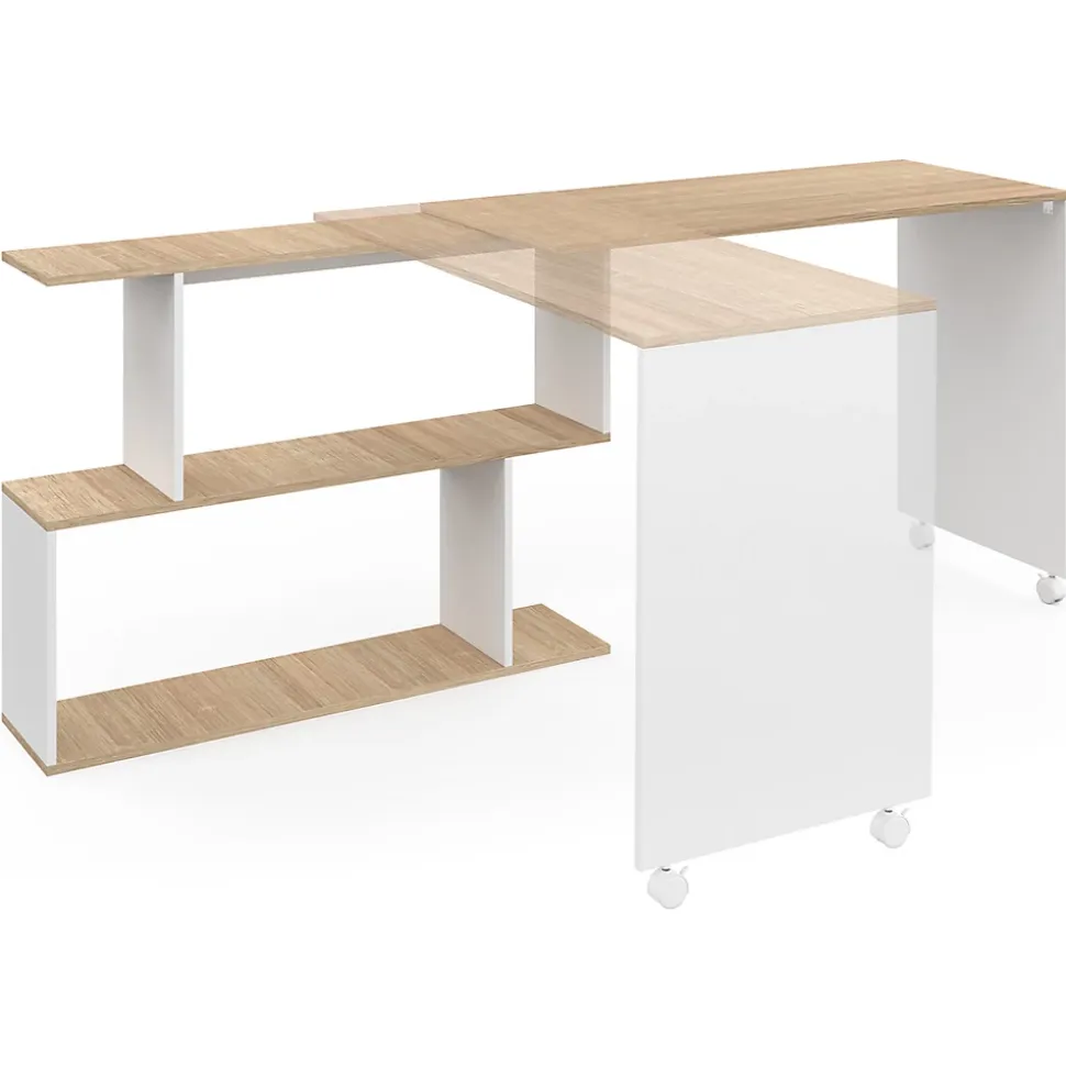 Id market bureau angle - 110 x 48 cm. haut de 75 cm. en panneaux de particules - bois