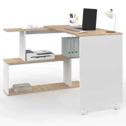 Id market bureau angle - 110 x 48 cm. haut de 75 cm. en panneaux de particules - bois