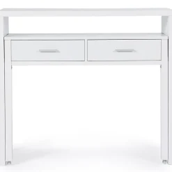 Id market bureau enfant - 98.5 x 36 cm. haut de 88 cm. en panneaux de particules avec 2 tiroir - blanc