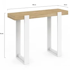 ID MARKET Console PHOENIX bois et blanc