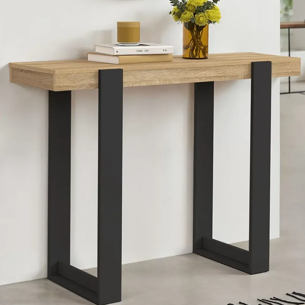 IDMARKET Console PHOENIX bois et noir