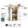 Ilot de cuisine effet bois naturel blanc 90x110cm - Beige- 5five