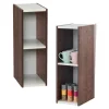 Iris Ohyama, Bibliothèque à 2 etageres de rangement, Lot de 2 meubles d'appoint, UB-6020, Marron