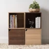 Iris Ohyama, Bibliothèque, Lot de 2 meubles d'appoint, Etagères de rangement, QR-34, Marron