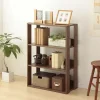 Iris Ohyama, Bibliothèque, Meuble de rangement à 3 Niveaux/étagères ajustables, OWR-600, Marron, L29.3 x P60 x H87.9 cm