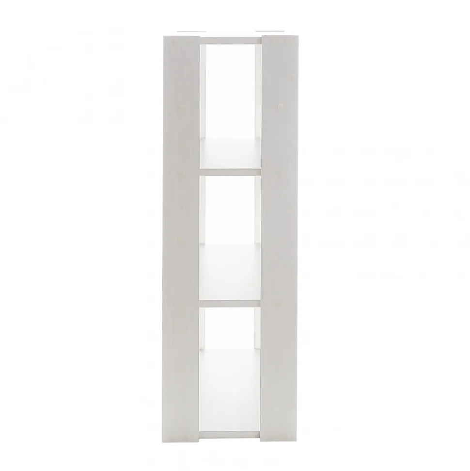 Iris Ohyama, Bibliothèque, Meuble de rangement à 3 Niveaux/étagères ajustables, OWR-600-Chêne Blanc, L29.3 x P60 x H87.9 cm