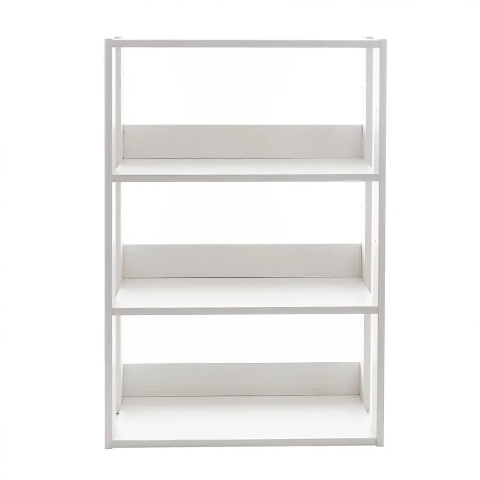 Iris Ohyama, Bibliothèque, Meuble de rangement à 3 Niveaux/étagères ajustables, OWR-600-Chêne Blanc, L29.3 x P60 x H87.9 cm