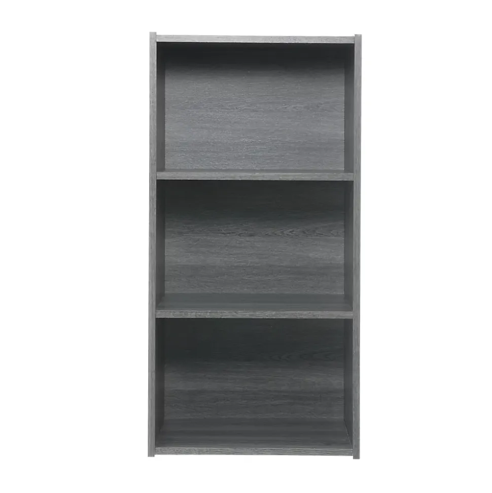 Iris Ohyama, Bibliothèque, étagère de rangement, Meuble d'appoint- MDB-3, Chêne Gris, L29 x P36.6 x H73.2 cm