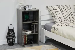 Iris Ohyama, Bibliothèque, étagère de rangement, Meuble d'appoint- MDB-3, Chêne Gris, L29 x P36.6 x H73.2 cm