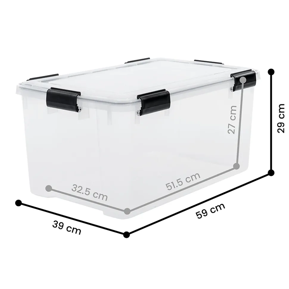 Iris Ohyama, Boite de Rangement Hermétique, 50L, Lot de 2, Transparent, AT-L