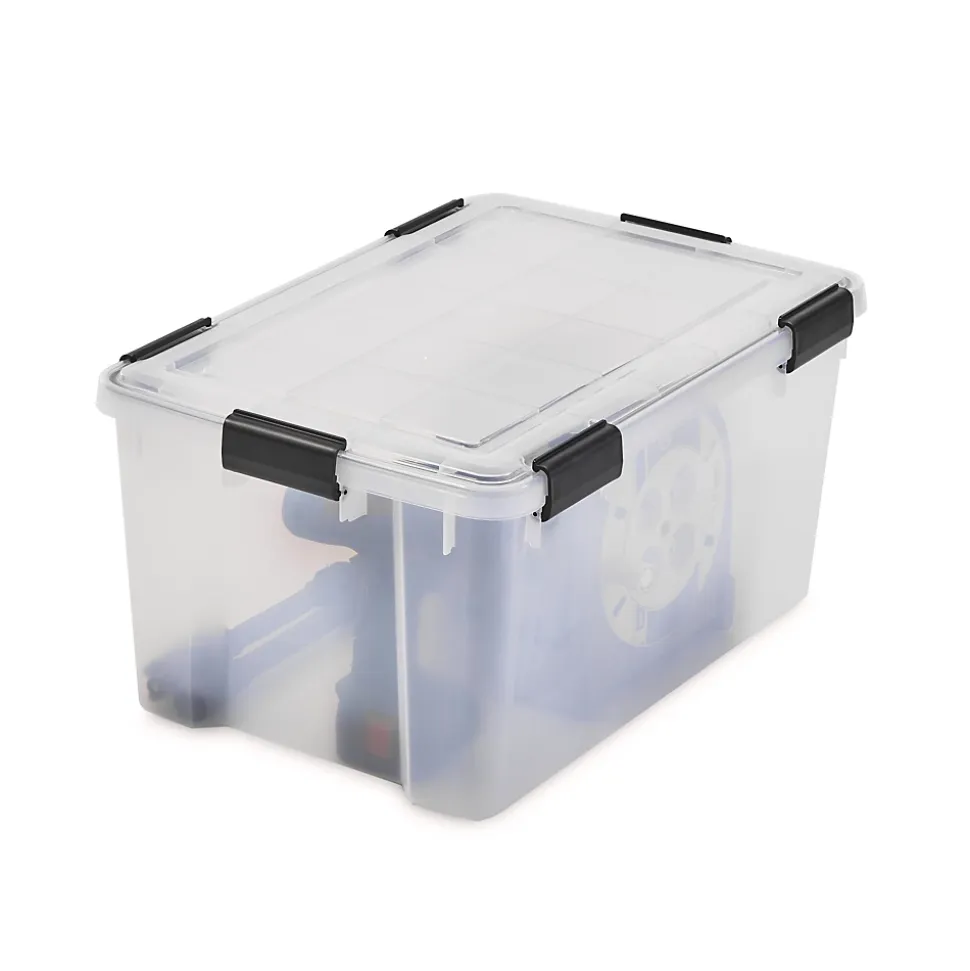 Iris Ohyama, Boite de Rangement Hermétique, 50L, Lot de 2, Transparent, AT-L