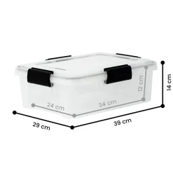 Iris Ohyama, Boite de Rangement Hermétique, plastique recyclé, 10L, Lot de 3, Transparent, AT-S