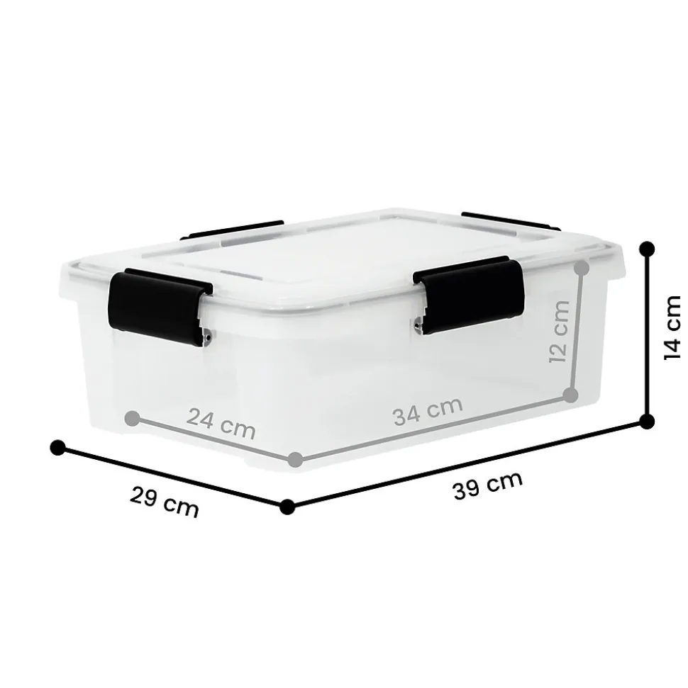 Iris Ohyama, Boite de Rangement Hermétique, plastique recyclé, 10L, Lot de 3, Transparent, AT-S