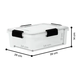 Iris Ohyama, Boite de Rangement Hermétique, 10L, Lot de 6, Transparent, AT-S