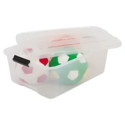Iris Ohyama, Boite de Rangement Plastique avec Couvercle, 30L, Lot de 6, Transparent, TB-30