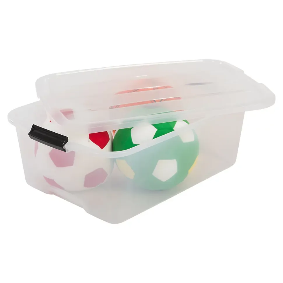 Iris Ohyama, Boite de Rangement Plastique avec Couvercle, 30L, Lot de 6, Transparent, TB-30