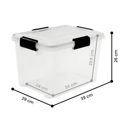 Iris Ohyama, Boite de Rangement Hermétique, 20L, Lot de 3, Transparent, AT-SD
