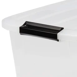 Iris Ohyama, Boite de Rangement Plastique avec Couvercle, 45L, Lot de 4, Transparent, TB-45