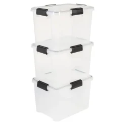 Iris Ohyama, Boite de Rangement Hermétique, 20L, Lot de 3, Transparent, DDAT-SD