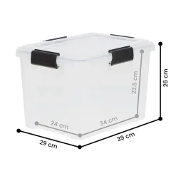 Iris Ohyama, Boite de Rangement Hermétique, 20L, Lot de 3, Transparent, DDAT-SD