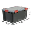 Iris Ohyama, Boite de Rangement Hermétique, 50L, Lot de 2, Noir, AT-L