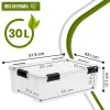 Iris Ohyama, Boite Rangement Hermétique Plastique, 30L, Lot de 4, Transparent, WSB-30