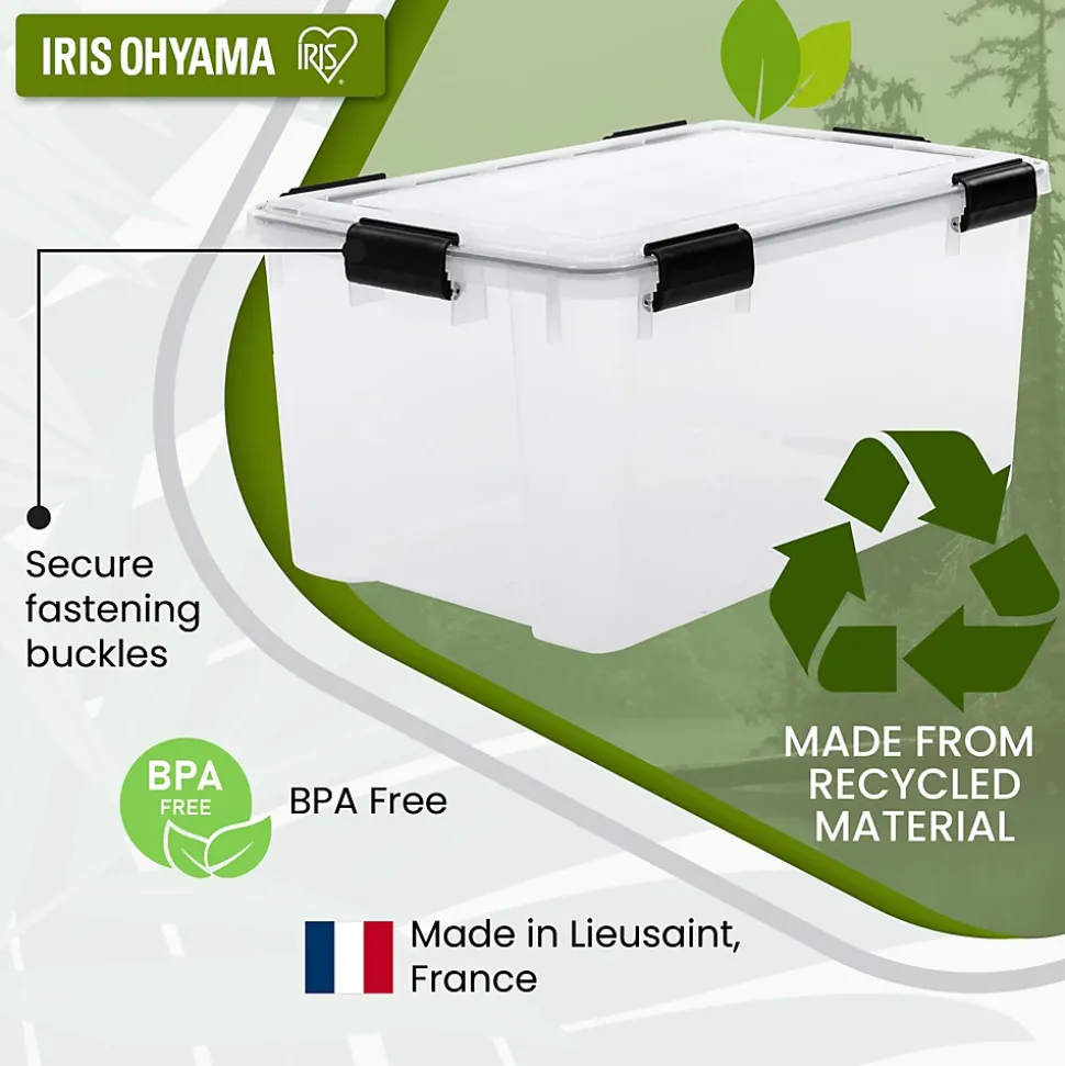 Iris Ohyama, Boite Rangement Hermétique Plastique, 45L, Unité, Transparent, WSB-45