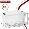 Iris Ohyama, Boites de Rangement Plastique avec Couvercle, 45L, Lot de 6, Transparent, NTB-45