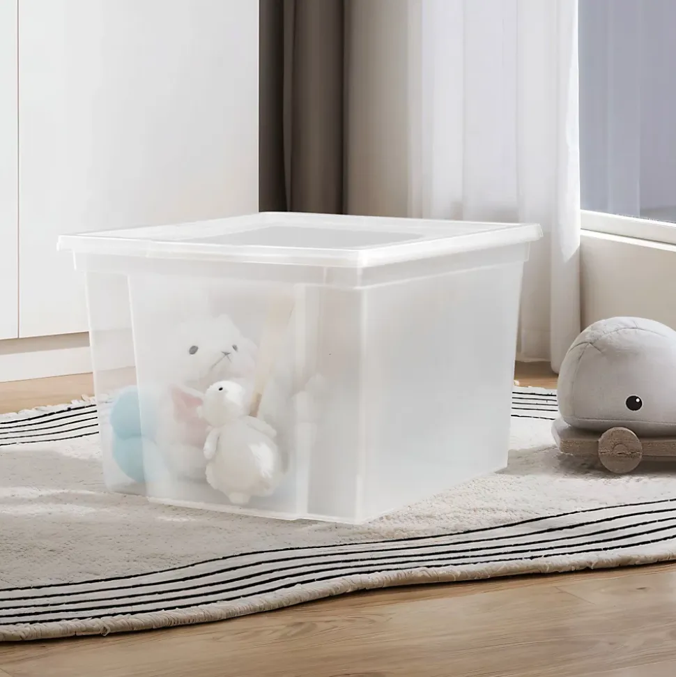 Iris Ohyama, Boites de Rangement Polyvalente, 30L, Lot de 3, Transparent, USB-M