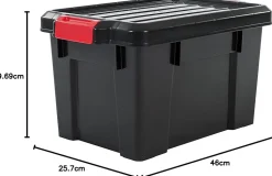 Iris Ohyama, Boîtes de Rangement Garage plastique, 21L, Lot de 3, Noir, SK-210
