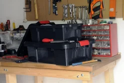 Iris Ohyama, Boîtes de Rangement Garage plastique, 21L, Lot de 3, Noir, SK-210