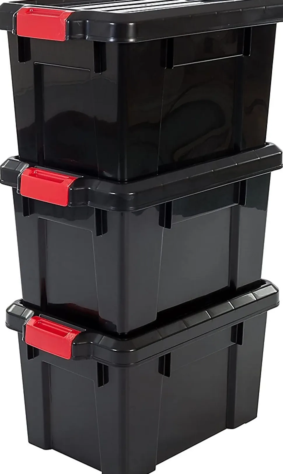 Iris Ohyama, Boîtes de Rangement Garage plastique, 21L, Lot de 3, Noir, SK-210