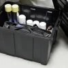 Iris Ohyama, Caisse Rangement avec Couvercle Robuste, 50L, Lot de 3, Noir, DDSKT-450