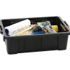 Iris Ohyama, Caisse Rangement avec Couvercle Robuste, 25L, Lot de 6, Noir, DDSKT-230