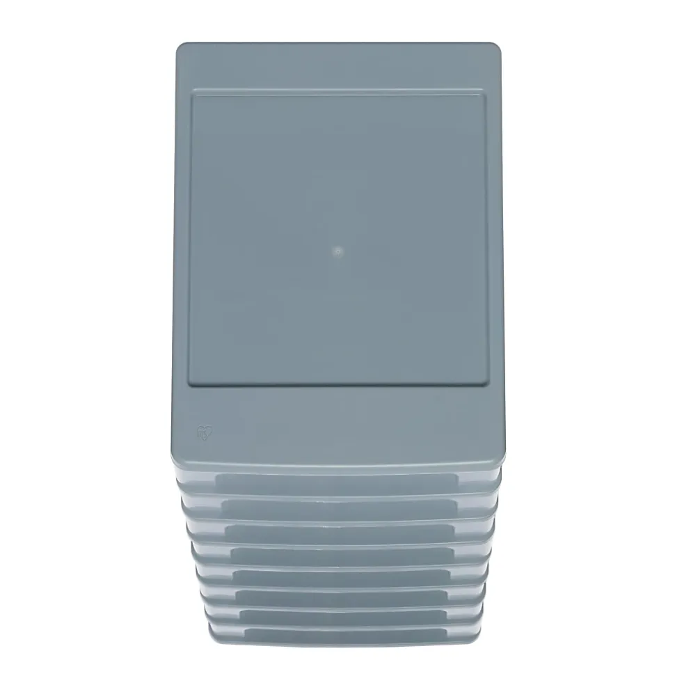 Iris Ohyama, Caisson de rangement plastique A4, 8 Petits Tiroris, Gris, OCH-2080
