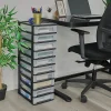 Iris Ohyama, Caisson de rangement plastique recyclé A4, 10 Petits Tiroirs, Noir, OCH-2100