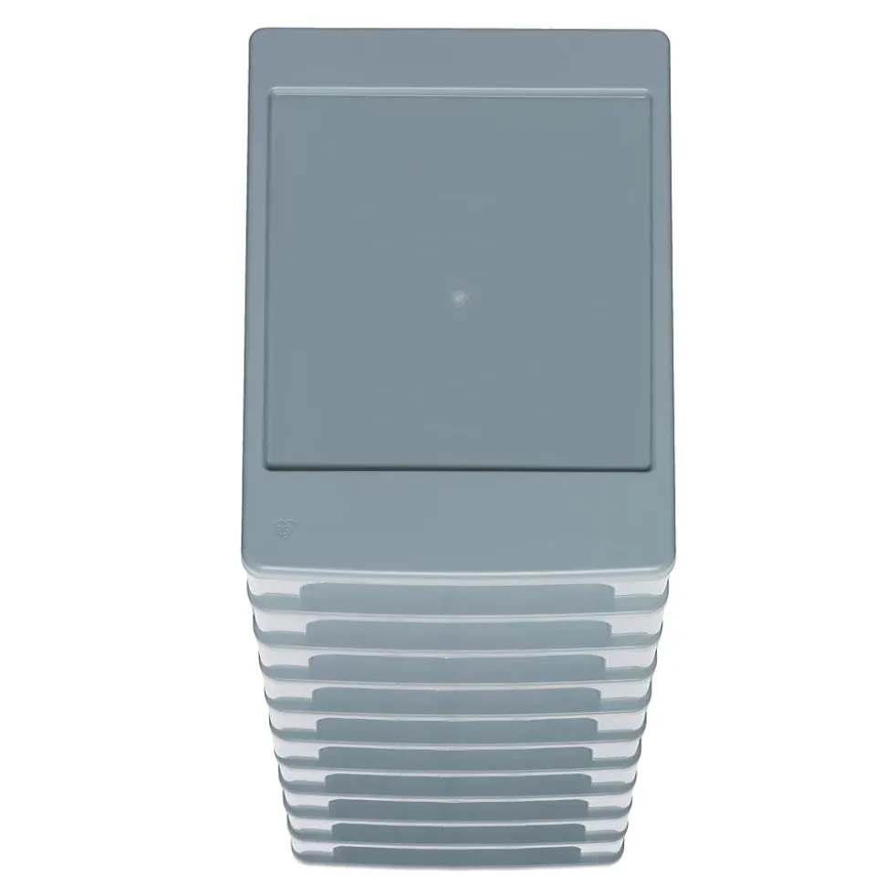 Iris Ohyama, Caisson de rangement plastique A4, 10 Petits Tiroirs, Gris, OCH-2100