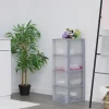 Iris Ohyama, Caisson de rangement plastique A4, 4 Grands Tiroirs, Gris, OCH-2400