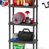 Iris Ohyama, Etagere Plastique Rangement, Résistante, Noir, Charge de 25 kg par Niveau, Facile à Assembler, Etagere Garage, PRS-M5