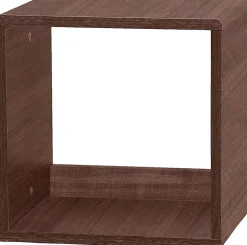 Iris Ohyama, Etagère, Cube, Petit Meuble de rangement, Empilable, QR-34- QR-34, Marron, L29 x P34.4 x H34.4 cm