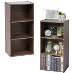 Iris Ohyama, Etagère de Rangement, Lot de 2 meubles de rangement, Bibliothèque, CX-3, Marron